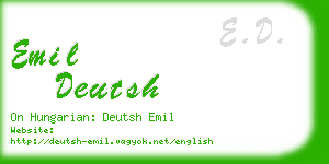 emil deutsh business card